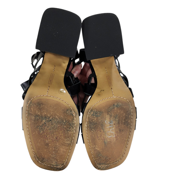 Vince Camuto 10M Chunky Heeled Sandals Womens Sutellie Black Strappy Y2K 90s 4" - Picture 9 of 12